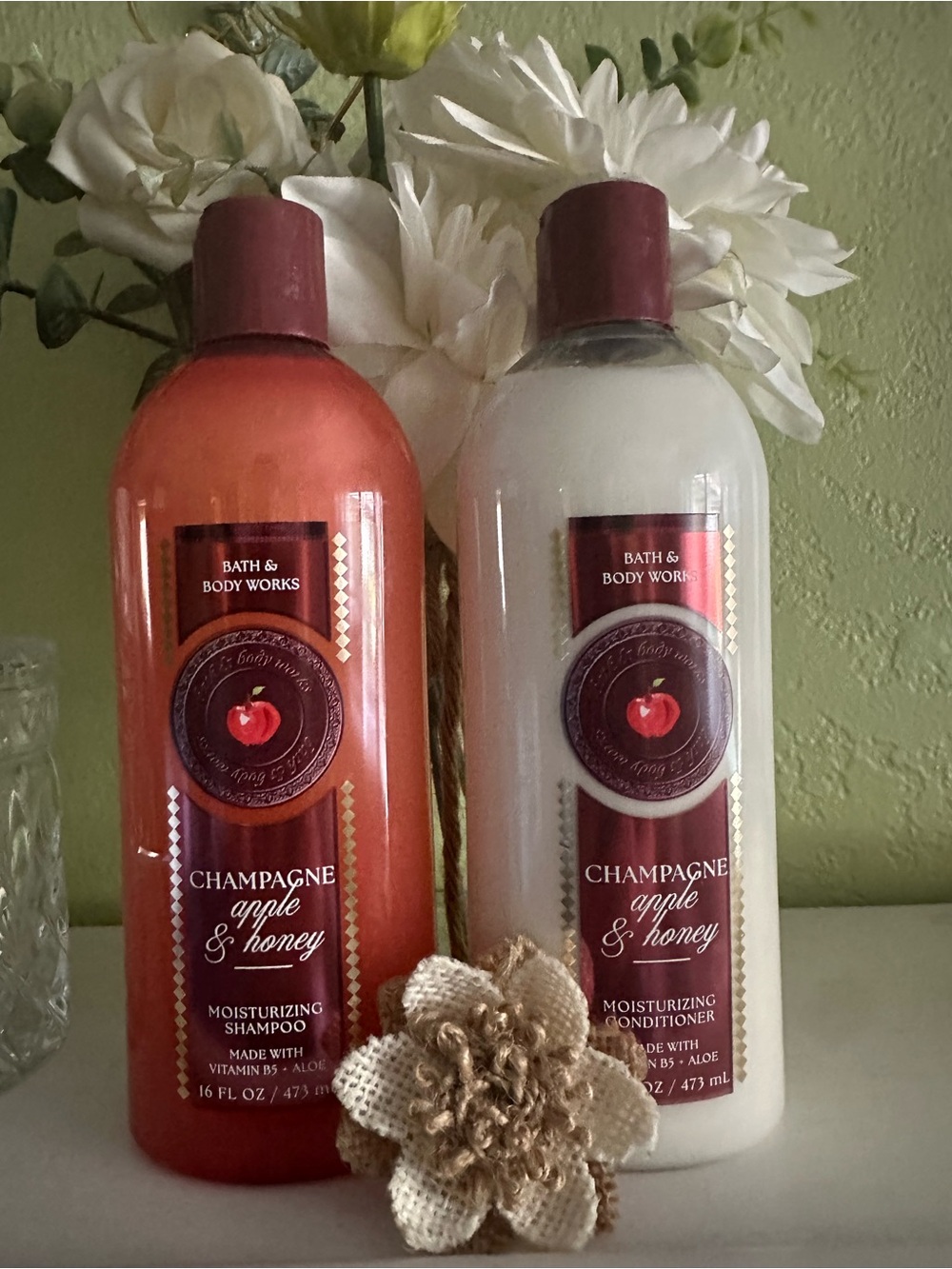 NEW BBW (HTF) SHAMPOO & CONDITIONER SET,CHAMPAGNE APPLE HONEY